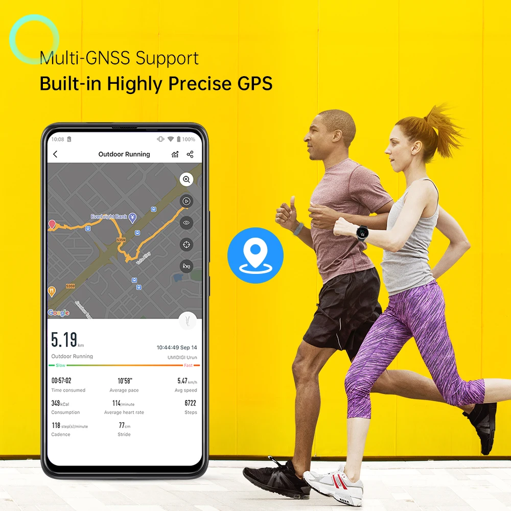 Смарт-часы UMIDIGI Urun GPS IP68 1 дюйма цветной пульсометр мониторинг сна | Электроника