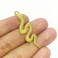 6pcslot fashion new snake charms golden pendants%ef%bc%8cfor diy women earring necklace aesthetics accessories jewelry making crafts