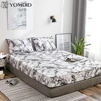 yomdid marble pattern mattress protector cover polyester mattress protective case anti slip dust bed protect cover pillowcase