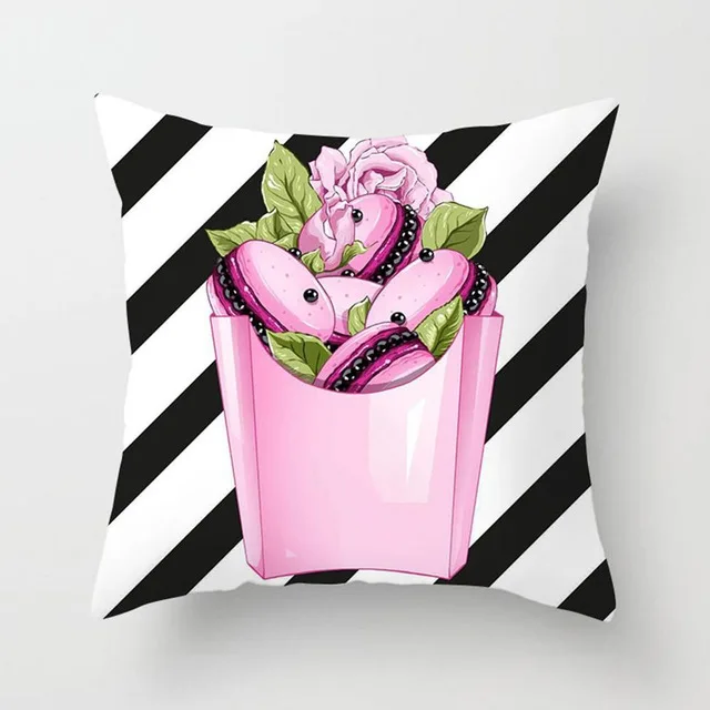 

New Hand-painted Square Polyester Cushion Cover, Vase and Perfume, Home Bedroom Hotel Car Decoration Cushion Cover 45X45CM ...