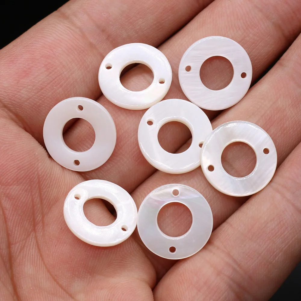 

10PCS2021 New Natural Freshwater Round White Shell Pendant Hollow Bead Making DIY Classic Trend Necklace Bracelet Anklet Jewelry