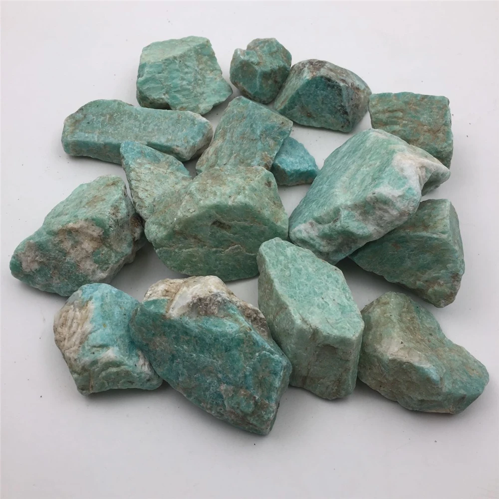 

Natural Amazonite Stone Crystal Mineral Specimen Rough Rock Mineral Stone for Aquariums Decor Material