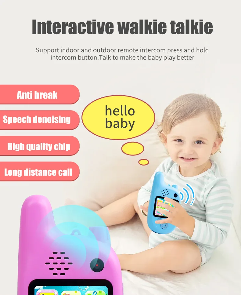 Новая Детская цифровая камера сфотографирует видео HD 2000W Pixel 720P Передняя и задняя