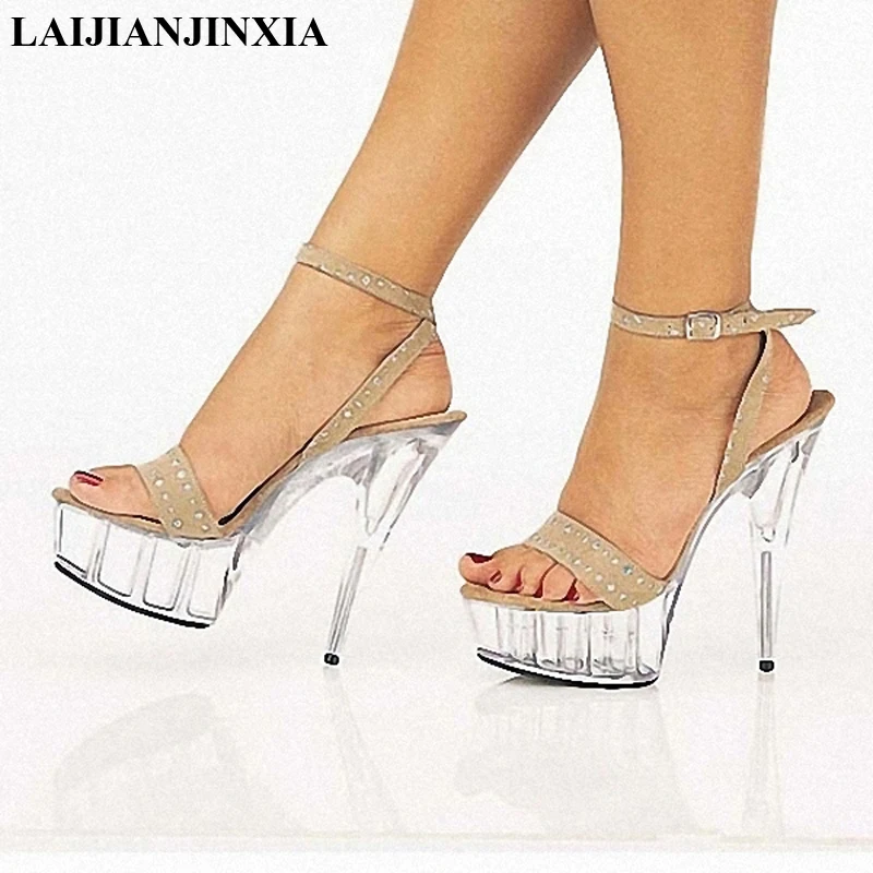 Женские босоножки на высоком каблуке диаметром 15 см | Спорт и развлечения