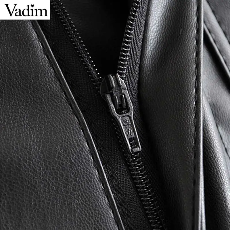 Vadim женские шикарные черные штаны из искусственной кожи с карманами на молнии