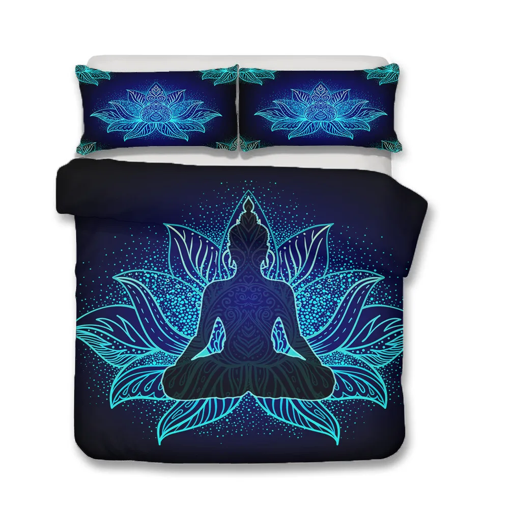 

Oriental Religious Buddha Lotus Flower Yoga Mandala Adult Kids Bedding Duvet Quilt Cover Set Holiday Birthday Gift Drop Shipping
