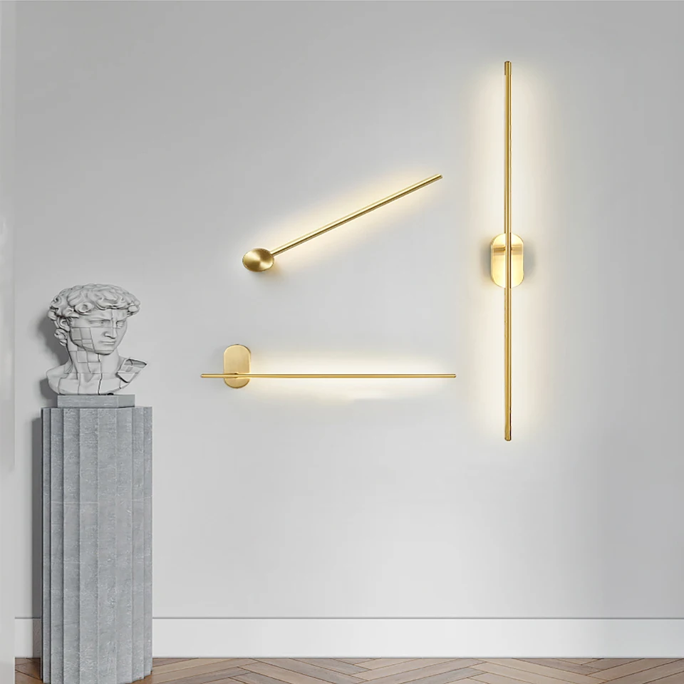 

Nordic Luxury Wall Lamp Minimal Personality Creative Corridor Background Wall Light Living Room Home Decor Bedroom Bedside Lamp