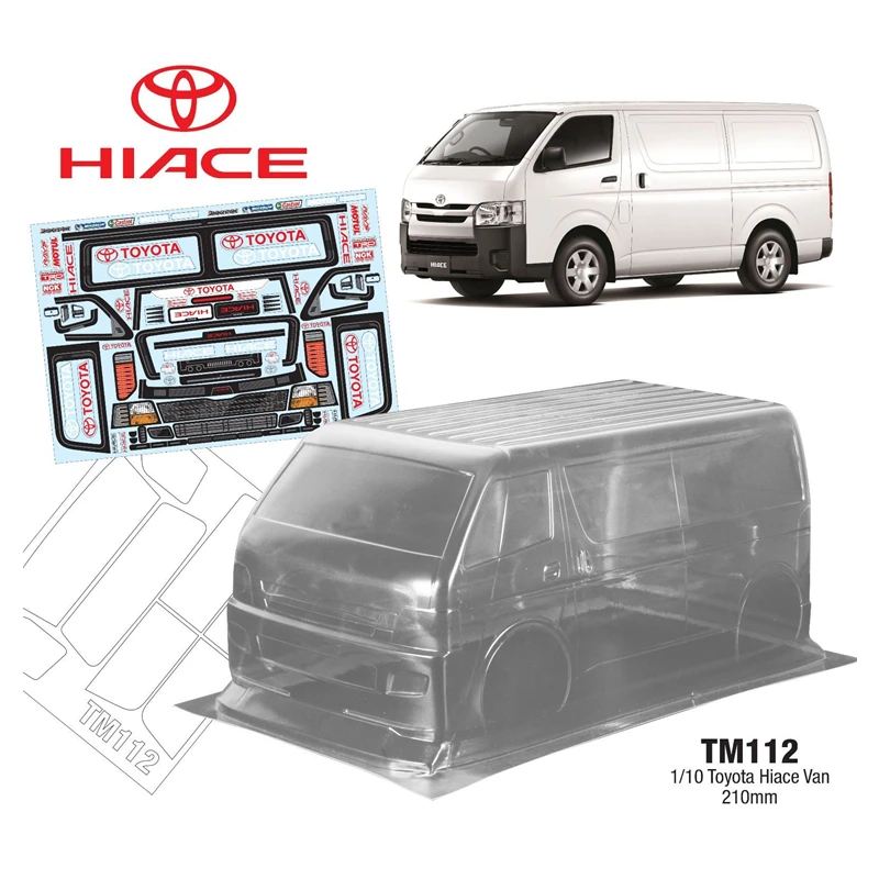 

TM112 1/10 Toyota Hiace Van 210mm Wheelbase Mini Clear Body Car Shell