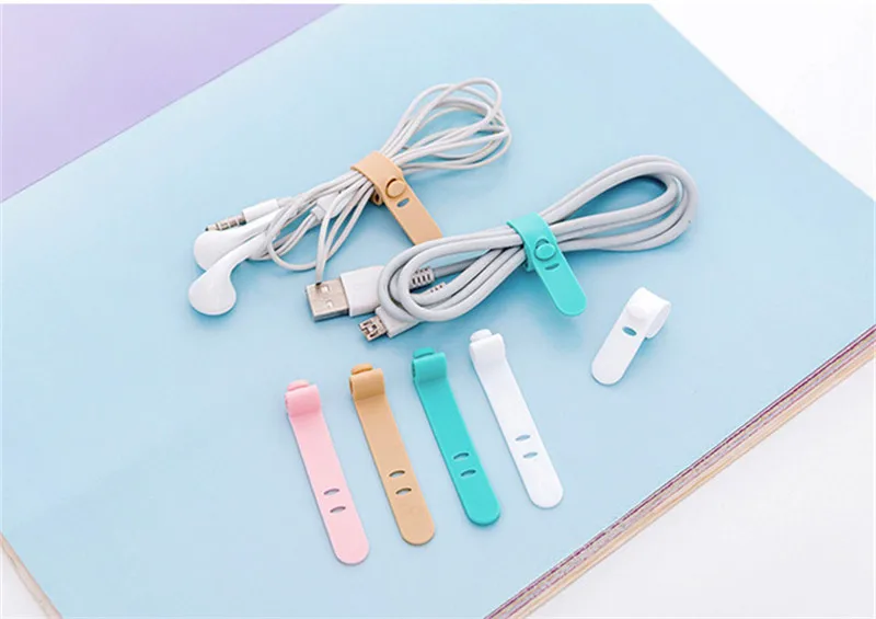 Purdored 4 шт./компл. кабель наушников держатель кольца мягкая лента USB провода Кабельные стяжки организатор, аксессуары для путешествий, дропшиппинг