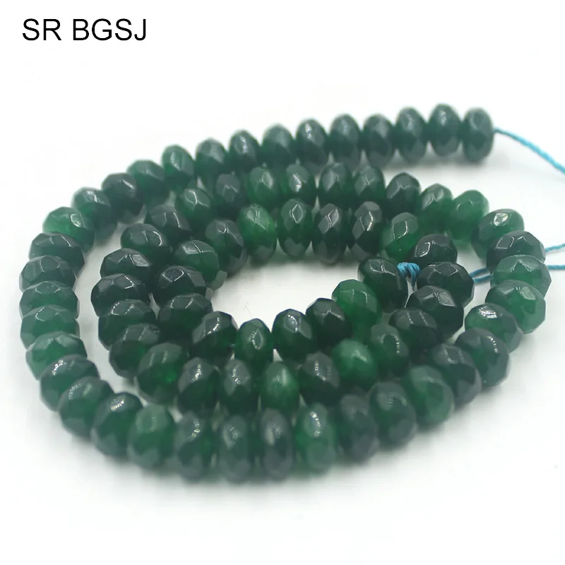 Бесплатная доставка 5x8 мм граненый темно-зеленый Тайвань Jades Rondelle драгоценные