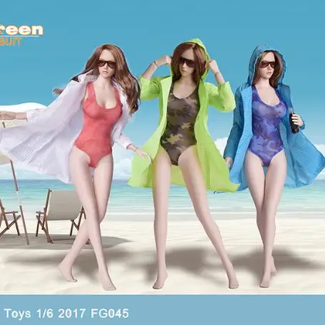 Огонь девушка FG045 солнцезащитный экран 1/6 Камуфляжный купальник Топы защита|action