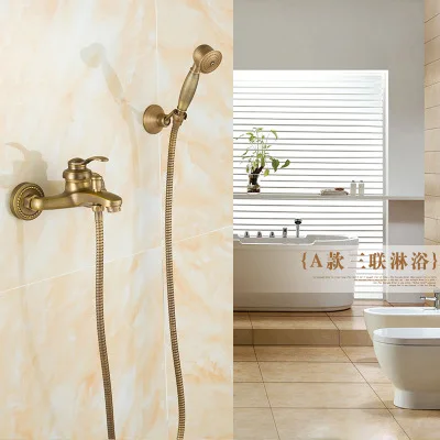 

Full Copper To Fake Something Antique Shower Telephone Shower Shower Shower Suit Hold Shower Simple And Easy Hang The Wall