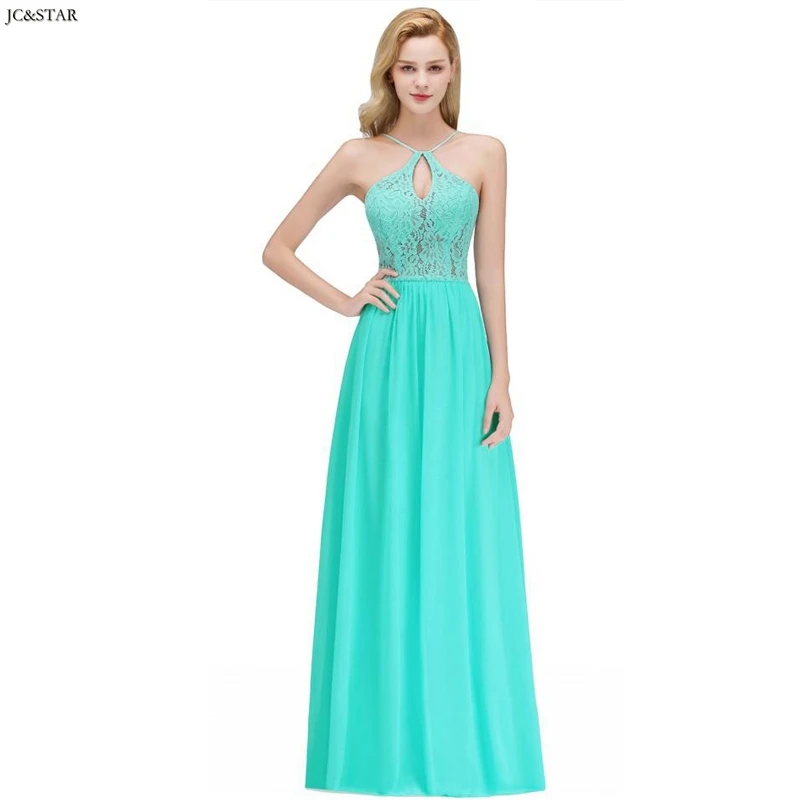 Бирюзовое платье подружки невесты Новое Кружевное шифоновое сексуальное с