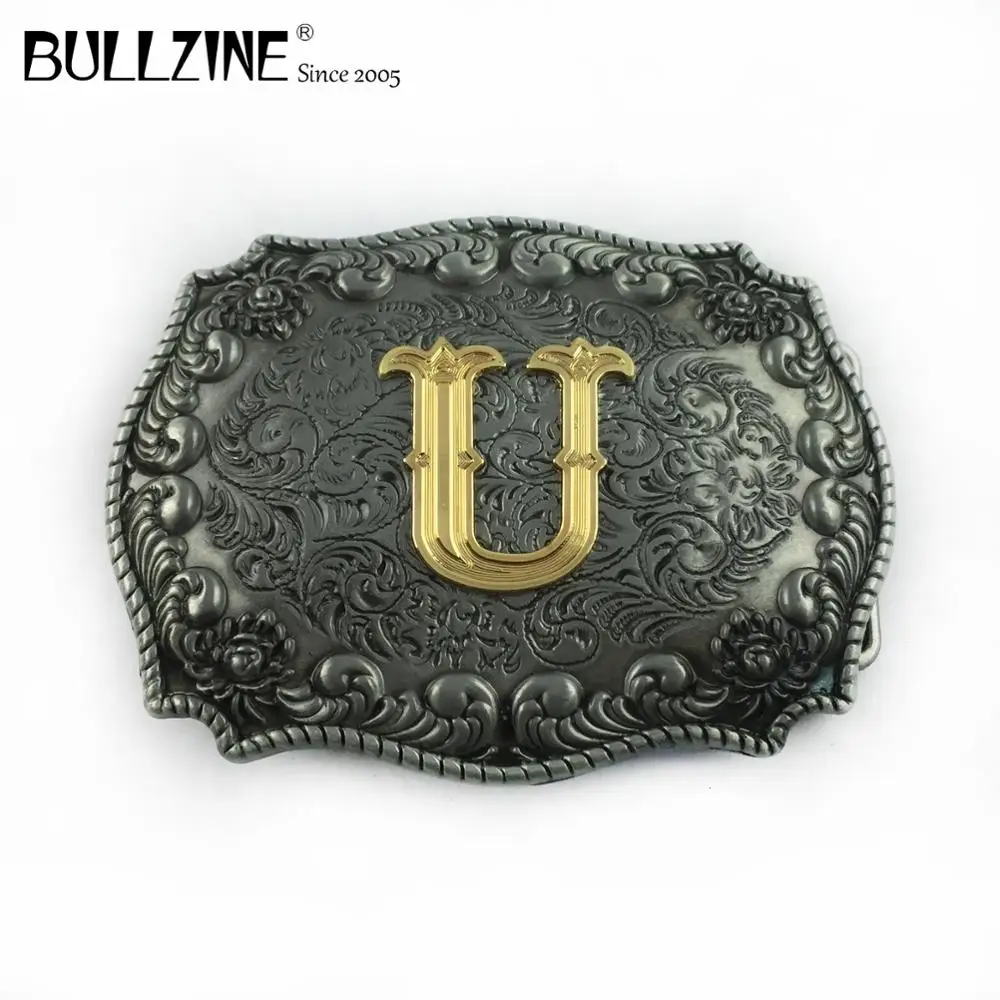 Оптовая продажа стандартная U-образная Пряжка Bullzine с оловянной и золотой