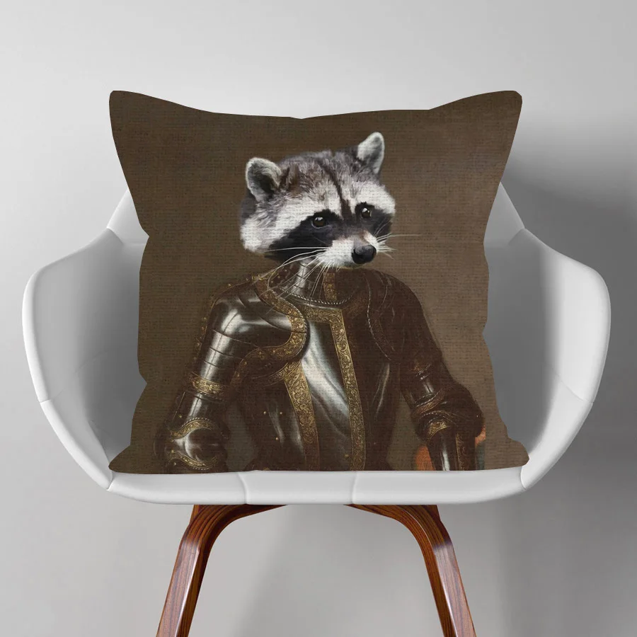 Наволочка для подушки в скандинавском стиле с изображением зебры лошади лисы