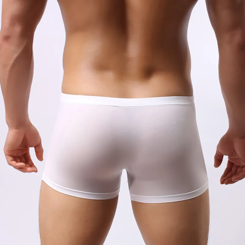 

Men's Underwear Bullets Transparent Ice Silk Pants Legs Sexy Appeal Trunk