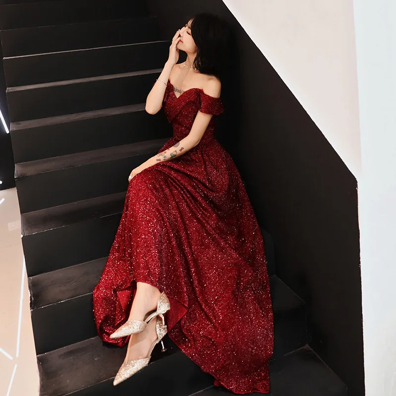Beauty Emily сексуальное вечернее платье с вырезом лодочкой открытыми плечами