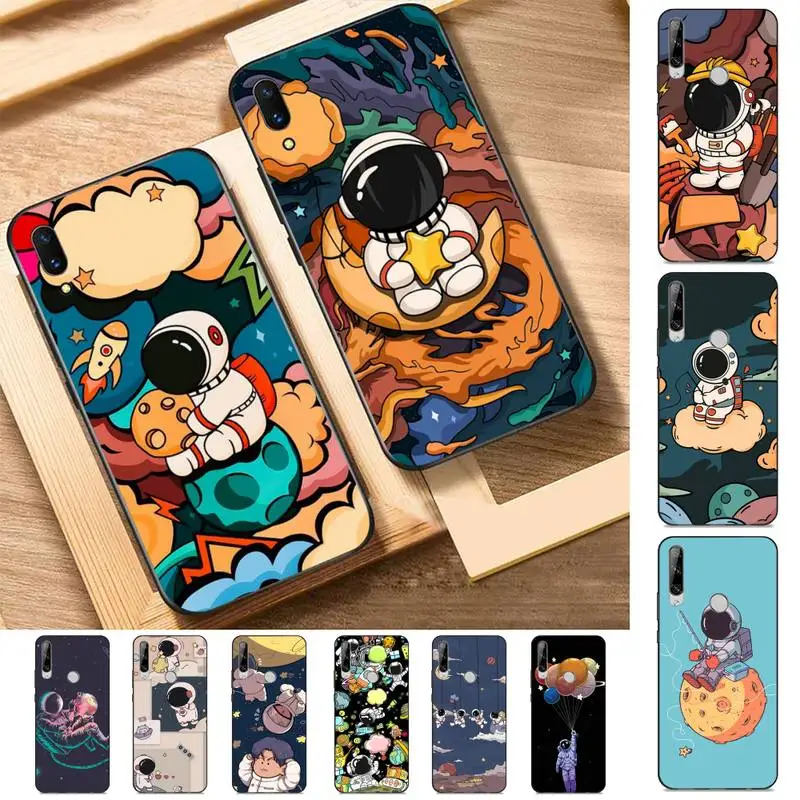 

Cute Astronaut Phone Case for Huawei Y 6 9 7 5 8s prime 2019 2018 enjoy 7 plus
