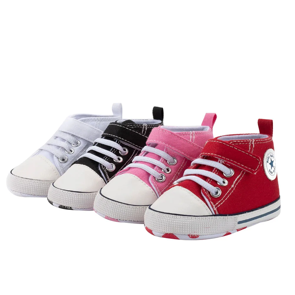 

Парусиновые ботинки с буквенным принтом для малышей, повседневная обувь для первых шагов, с мягкой подошвой, Нескользящие, 11-13 см