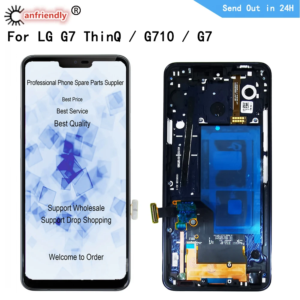 

For LG Optimus G7 lgg7 G710 G710EM G710EMW G710EAW G710UL LCD Display+Touch Screen With Frame Digitizer Assembly for LG G7 ThinQ