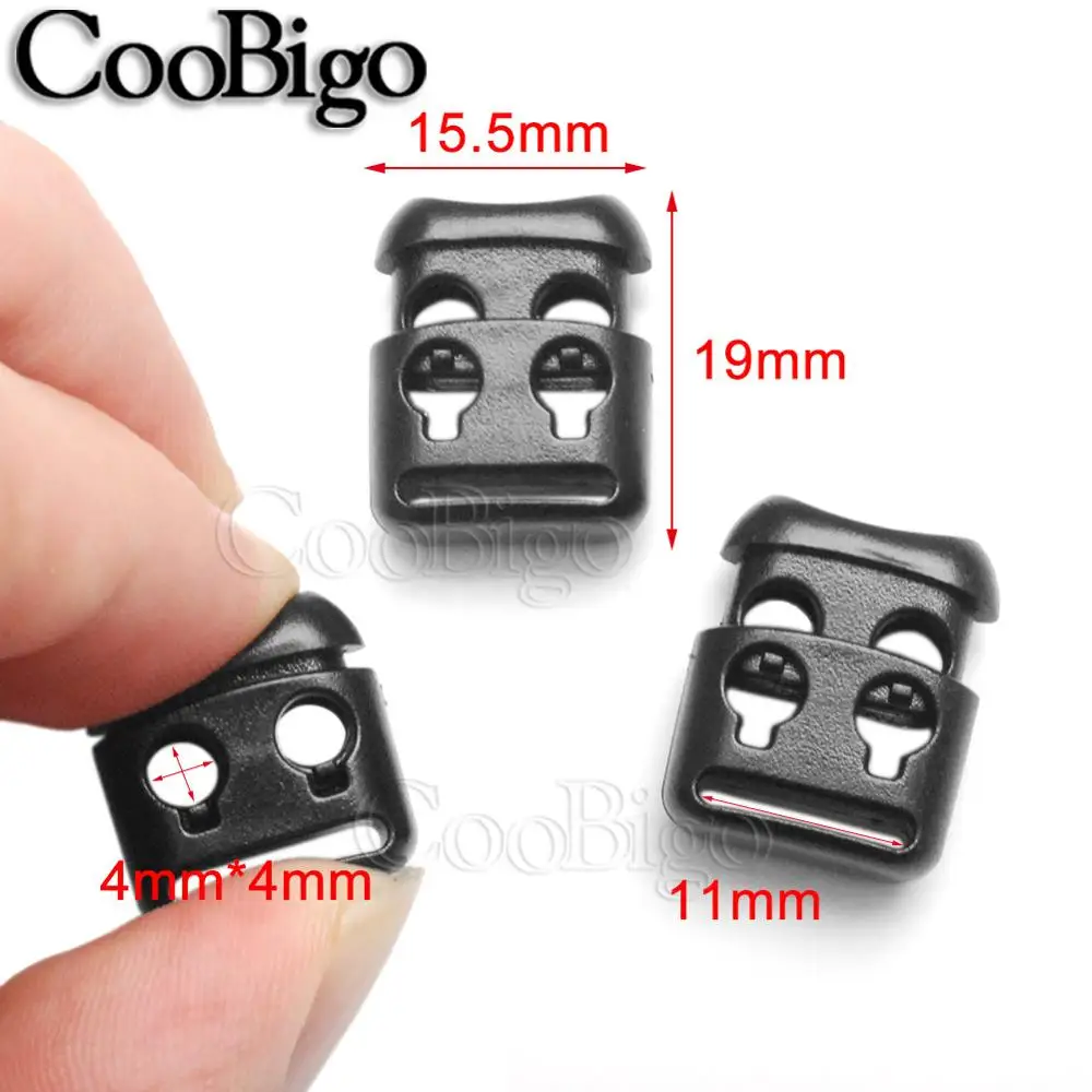 10 шт. Пластиковый черный шнур замки фиксаторы Открытый Бег Спортивная обувь Пряжка для шнурков Веревка Зажим одежды DIY аксессуары