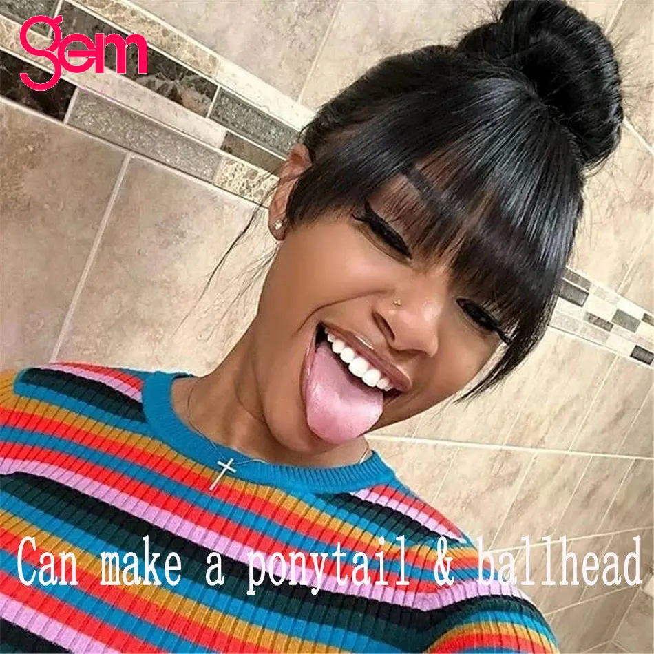 Парики из человеческих волос с челкой парики 28 дюймов драгоценным камнем волосы