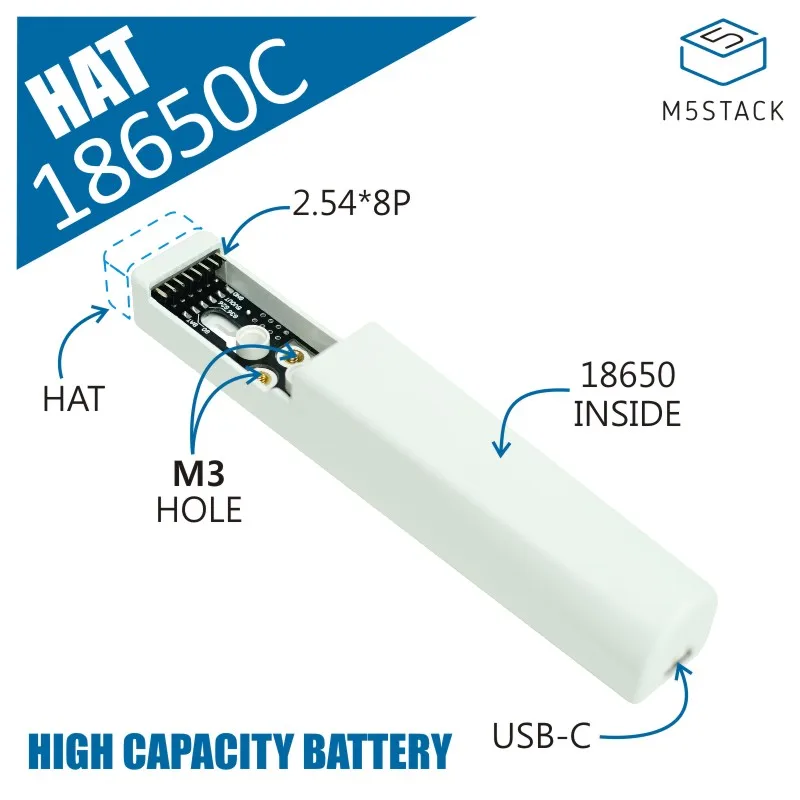 

Аккумуляторная батарея M5Stack, литиевая батарея большой емкости M5SticKC 18650