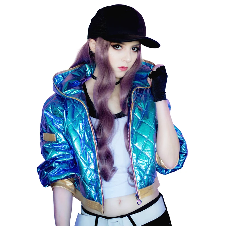 

Game LOL Akali Cosplay Costume Game League of Legends Cosplay K/DA All Out Outfit Women Girl Jacket Embroidery Pants Coat