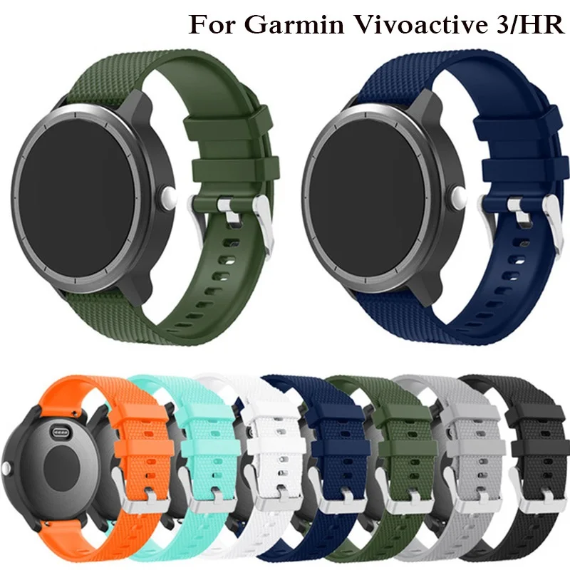 Цветной мягкий силиконовый сменный ремешок для Garmin Vivoactive3 Vivomove HR умный Браслет