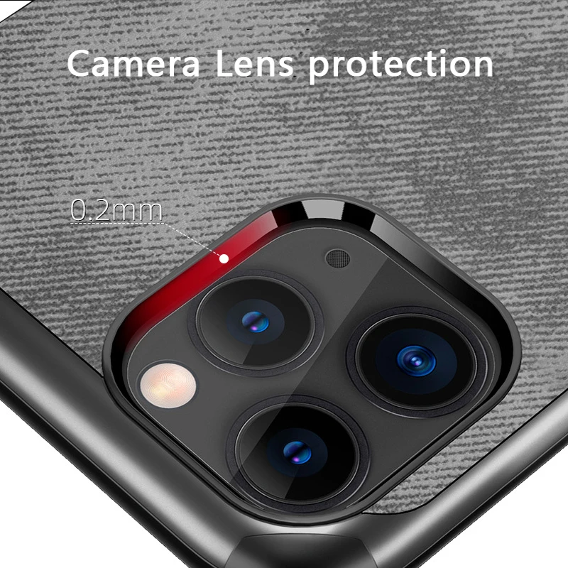

2020 For IPhone 11 Pro MAX Fabric Cloth Texture Case TPU Bumper Shockproof Armor Capa Coque for Iphone 11 Pro Max Back Cover