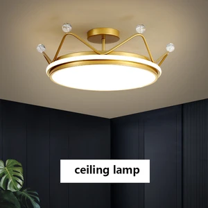 Crown Led Ceiling Lamp Luxury Childrens Room Chandelier Master Bedroom Wedding Room Girl Princess Room Lamp 34W 43W Led Ceiling