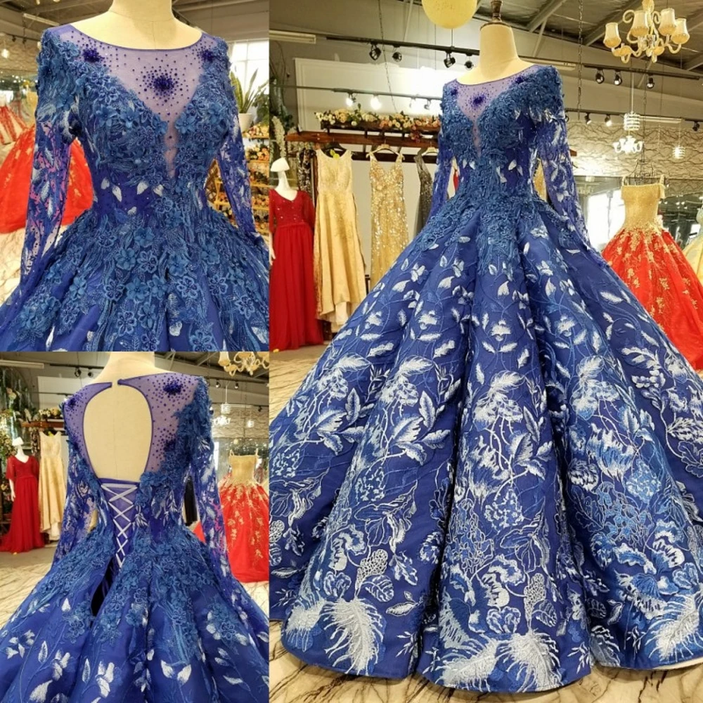 Роскошное Свадебное платье с длинным рукавом и кружевной вышивкой | Свадьбы