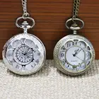 Кварцевые карманные часы унисекс с круглым циферблатом, цепочкой и римскими цифрами