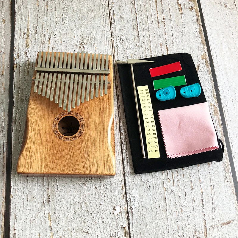 

17 Key Kalimba African Solid Pine Mahogany Thumb Finger Piano Sanza Mbira Calimba Play with Guitar Wood Musical Instruments