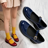 chunky heels mary jane shoes for women platform low heels pumps school student uniform buckle strap 2020 spring ladies shoes