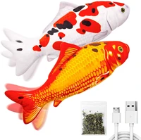 dropshipping electric moving fish cat toy realistic interactive flopping fish cat kicker catnip toys for indoor cats pets kitten