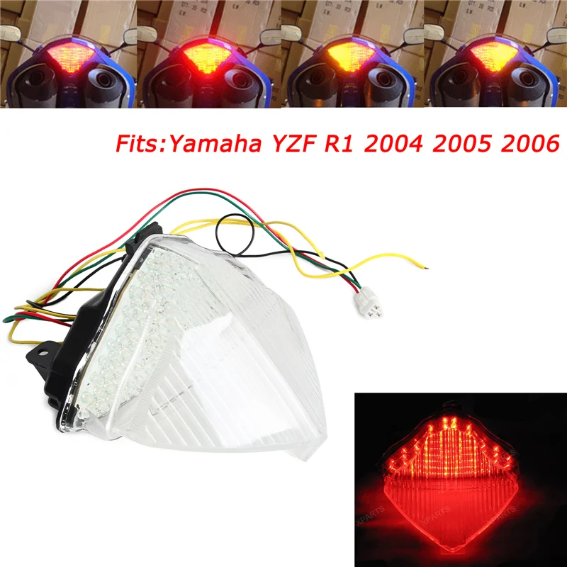 NICECNC Motorcycles LED Tail Light with Turn Signals Indicator Lamp Assembly For YAMAHA YZF R1 YZF-R1 2004 2005 2006