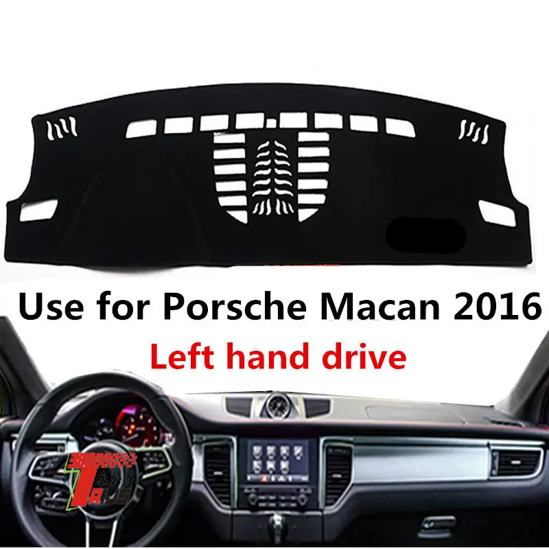 

Taijs left hand drive car dashboard cover for Porsche Macan 2016 non-reflective black red blue anti lighting sun shade simple