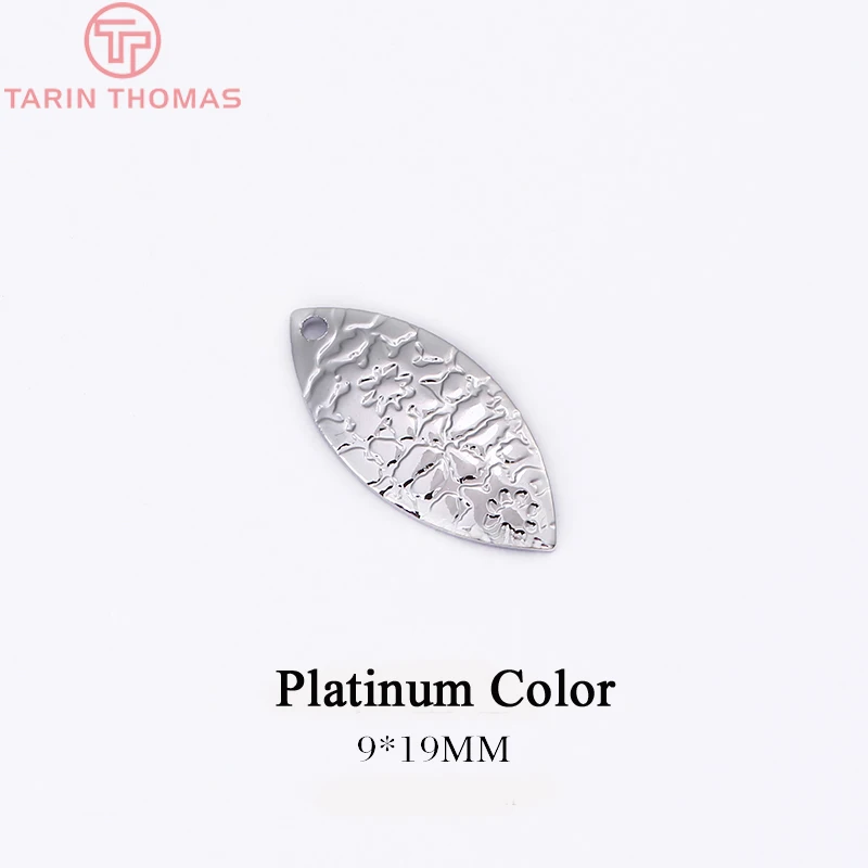 10 шт. 9x19 мм 24 К золото латунные подвески в форме ивового листа от морщин