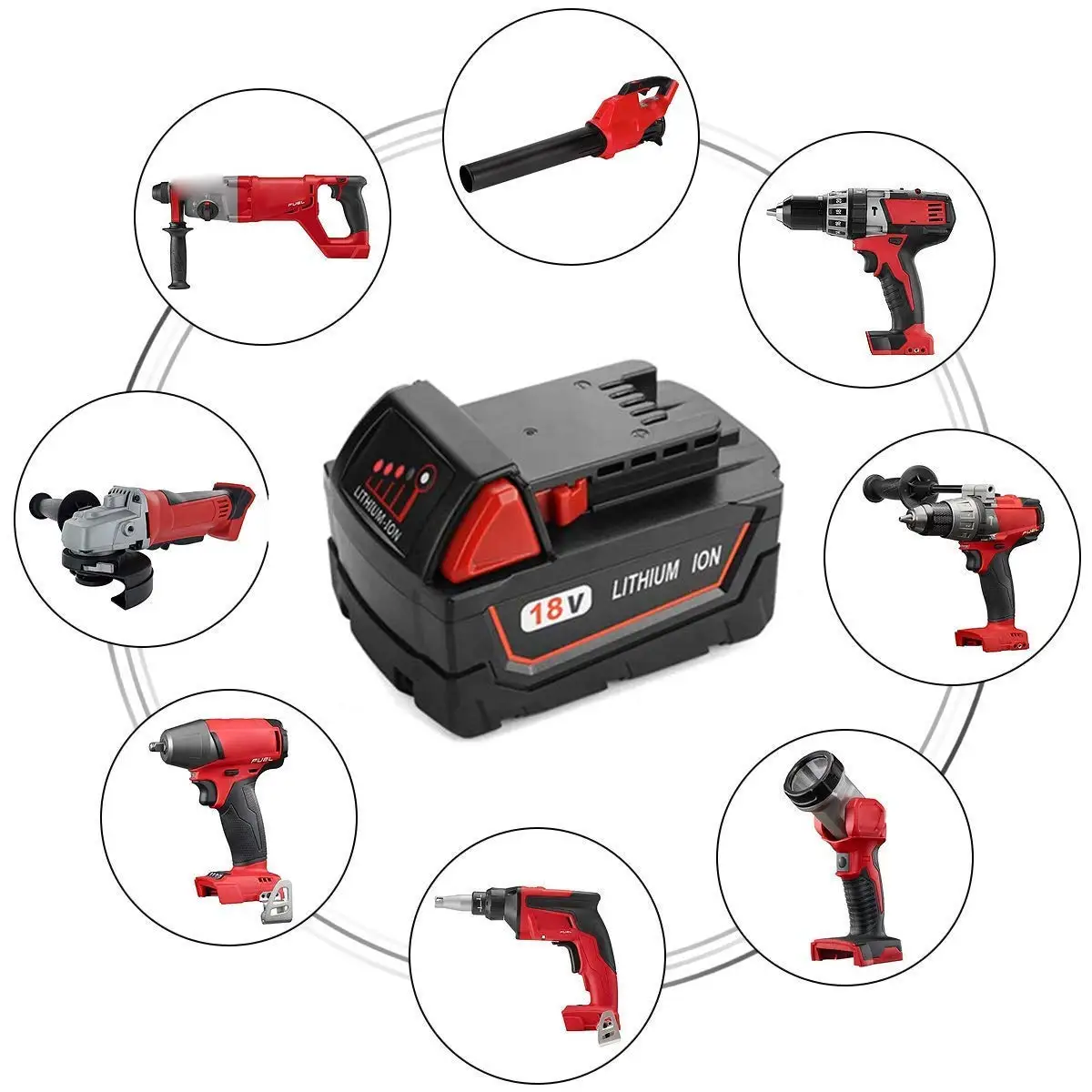 Литий-ионная аккумуляторная батарея 18 в 1850 Ач для Milwaukee M18 48-11-1852 48-11-1820 48-11-1828