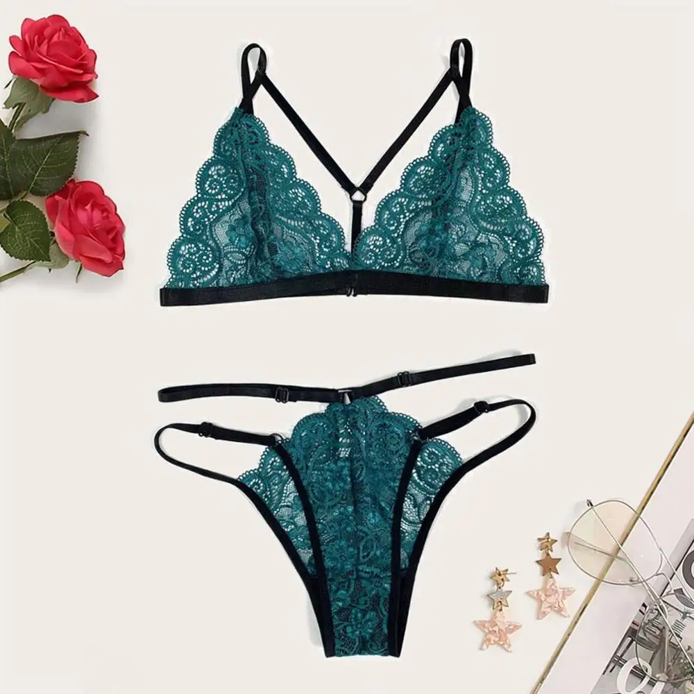 Нижнее белье сексуальный бюстгальтер набор для женщин с цветочной вышивкой на