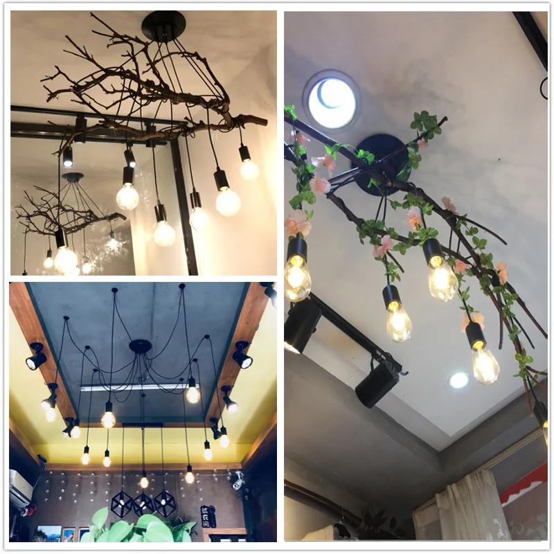 Люстра Black Spider Nordic Vintage Loft decor E27 светильник паук потолочный подвесной | Освещение