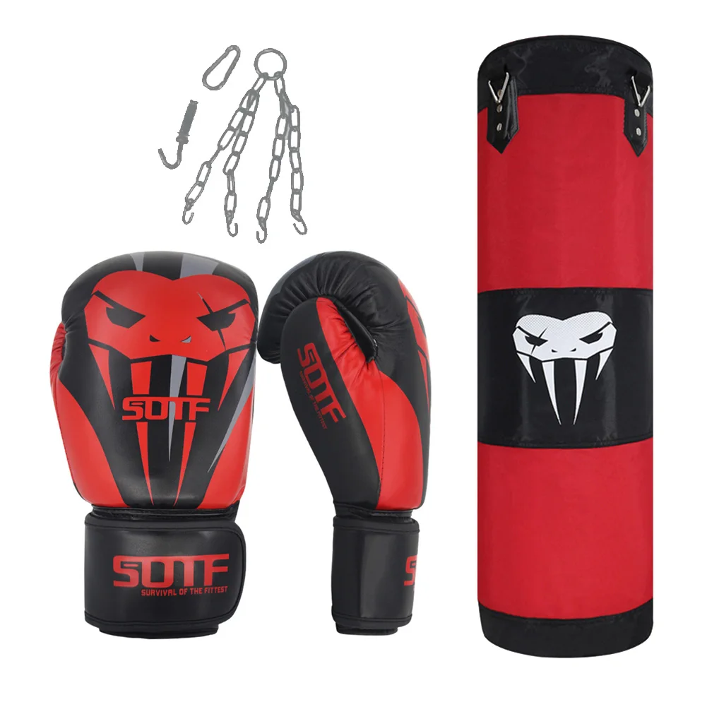 

1 Set Punching Bag Kids Filled Boxing MMA Fighting Sports Punch Glove Kick Junior Children Sandbag Fisting Gloves Iron Chain