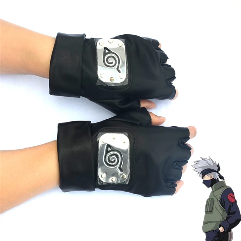 

Anime Gloves Cosplay Hatake Kakashi Half-finger Gloves Anime Props Toys