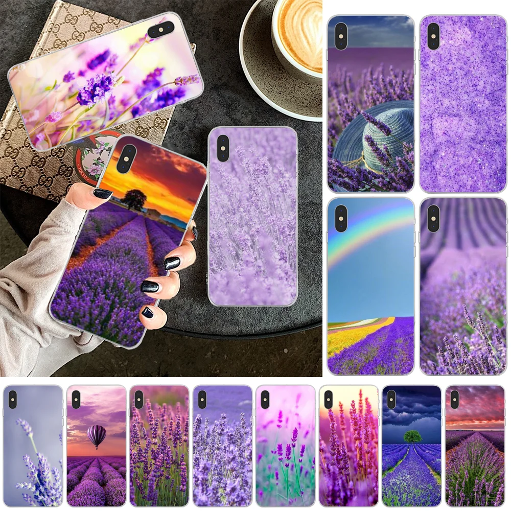Viviana простой Лавандовый фиолетовый Цветочный Мягкий чехол для iPhone 11 pro XS MAX 8 7 6 6S Plus