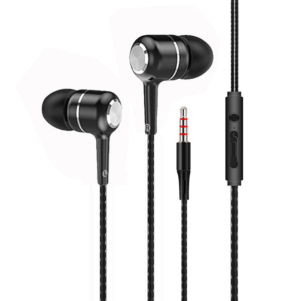 Портативные наушники EOR V5 проводные Hi Fi вкладыши с микрофоном подходят для iphone и