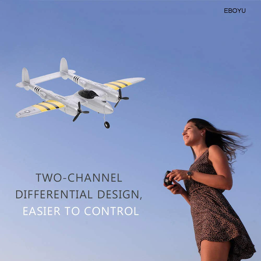 EBOYU FX-816 P38 радиоуправляемый самолет 2,4 GHz 2CH радиоуправляемый самолет летные игрушки для детей мальчиков