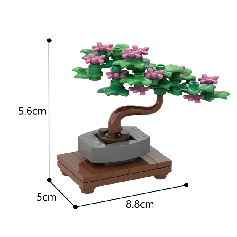 

Potted Bonsai Plants Green Small Tree Blossom Flowers Building Blocks DIY Home Garden Decoration Assembly Bricks Gifts