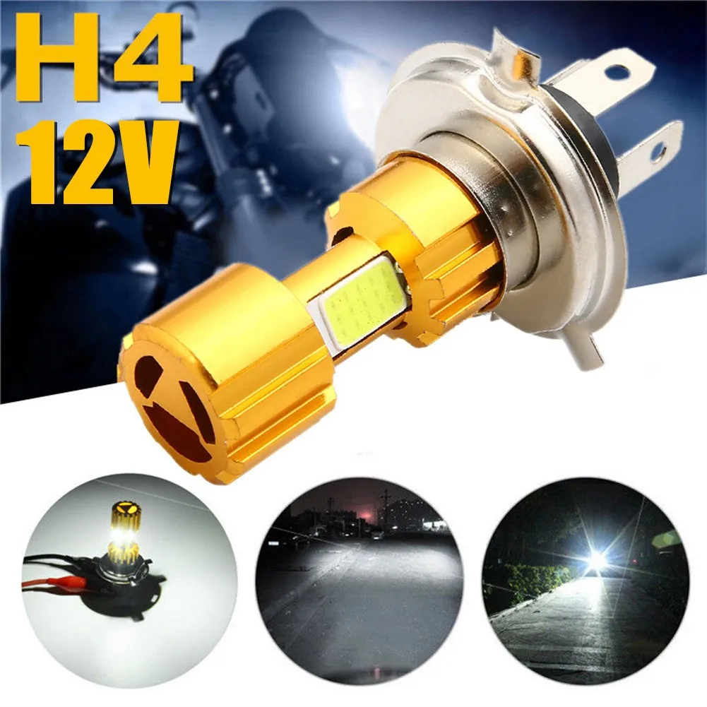 

1 Pcs Motorcycle LED Headlight Bulb LED White Lamp12V H4 3 COB 18W 2000LM 6000K High Low Beam Light Motorcycle Accessories