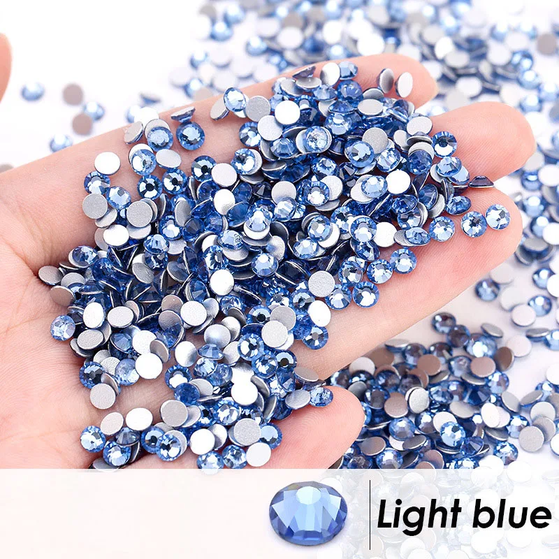 

Crystal AB Flatback Glass Rhinestone Nail Art Decoration Gems Non Hot Fix Strass Stones For Nail Arts and Crafts